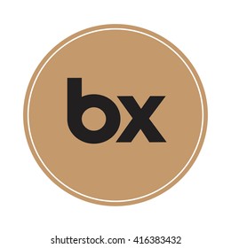 bx brown letters ,abstract background logo, design identity in circle, alphabet letter
