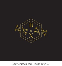 BX elegant wedding initial logo in high quality professional design that will print well across any print media