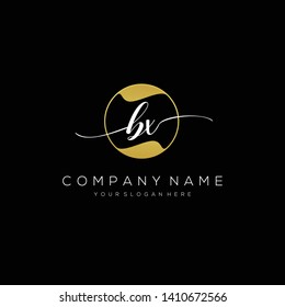 BX handwriting initial logo template vector.