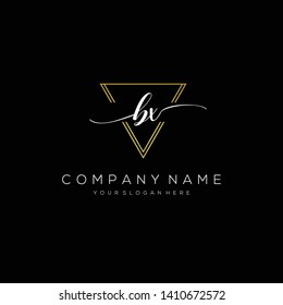 BX handwriting initial logo template vector.