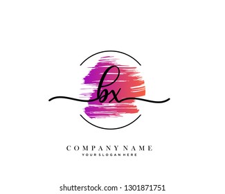 BX handwriting initial  logo vector