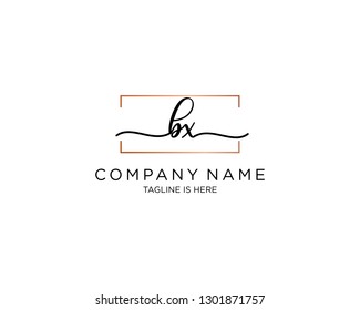 BX handwriting initial  logo vector
