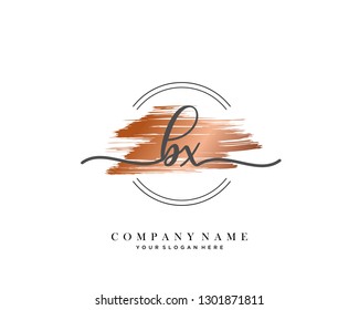 BX handwriting initial  logo vector