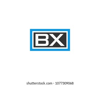 BX initial box letter logo template vector