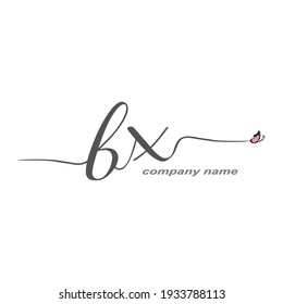 BX Initial Handwriting Logo Luxus Vektorgrafik
