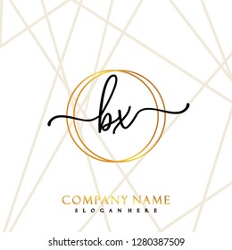 BX Initial Handwriting logo template vector