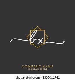 BX Initial handwriting logo template
