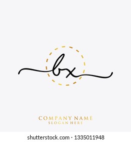 BX Initial handwriting logo template
