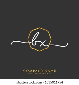 BX Initial handwriting logo template