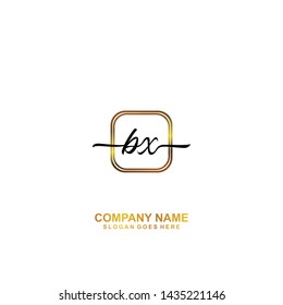 BX Initial handwriting logo template vector