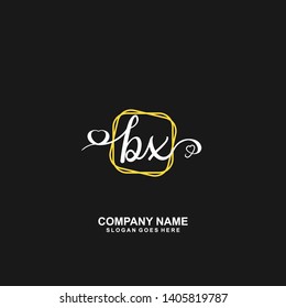 BX Initial handwriting logo vector