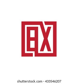 BX initial letters looping linked square logo red
