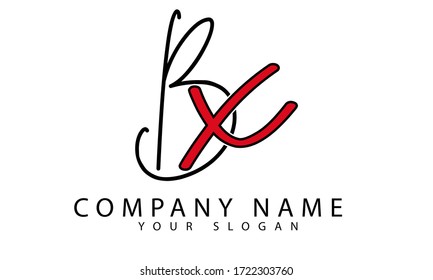 Elementos de plantilla de diseño de iconos de logotipo inicial BX. signo de color del vector logo.