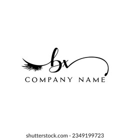 BX logotipo inicial lash vectores de pestañas