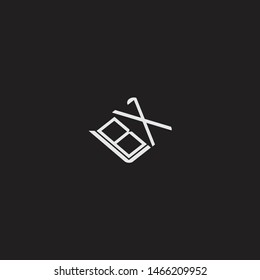 BX Initial Logo letters with rotate squere template