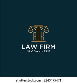 BX initial monogram logo for lawfirm with scale vector design