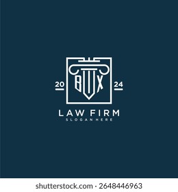 BX initial monogram logo for lawfirm with pillar design in creative square