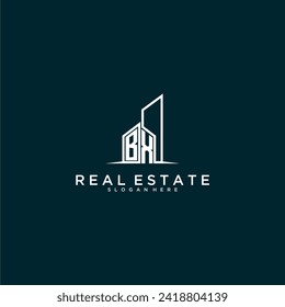 BX initial monogram logo real estate with building style design vector