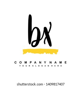 BX initial signature logo. handwriting logo template vector,