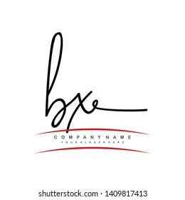 BX initial signature logo. handwriting logo template vector,