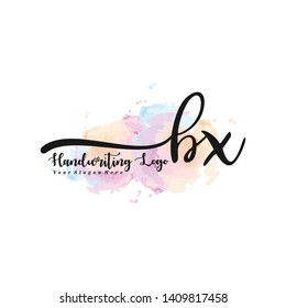 BX initial signature logo. handwriting logo template vector,