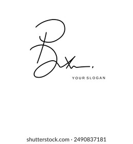Bx Initial signature logo vector design