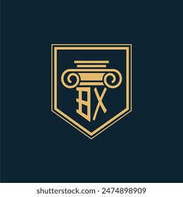 BX Initials Law Firm Logo Lawyer logo with creative law element