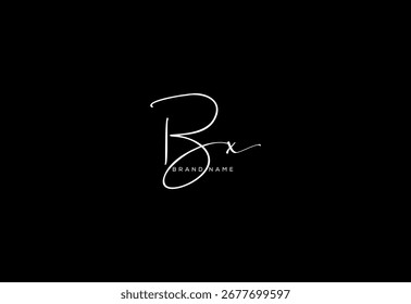 BX letter elegant cursive beauty handwriting logo.