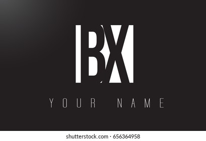 BX Letter Logo With Black and White Letters Negative Space Design.