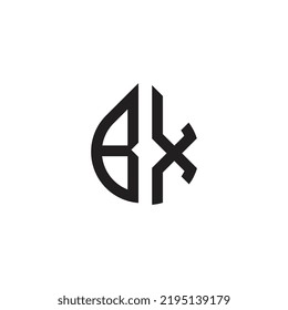 Diseño creativo del logotipo de la carta BX con gráfico vectorial