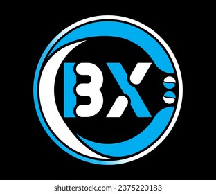 BX letter logo design with a circle shape BX Logo design with unique and simple design.