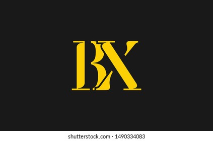 BX Letter Logo Design with Creative Modern Trendy Typography