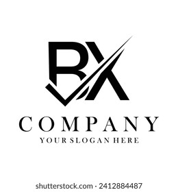 Vector de plantilla de diseño de logotipo de carta BX. Concepto del logotipo BX de la carta original.