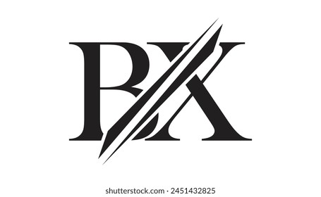 bx letter logo design template elements. bx vector letter logo design.