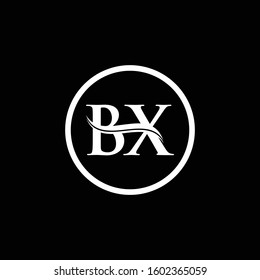 BX Letter Logo Design Vector With Black And White Color. BX Logo Design