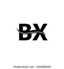 BX Letter Logo Design Vector With Blue and Grey Colors. BX Logo Design.