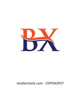 BX Letter Logo With Modern Wave Typography Vector Template. Creative Abstract Letter BX Logo Design.