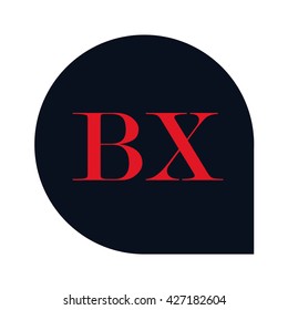 BX Letters red , Abstract black background logo, Design identity in shape, Alphabet letter