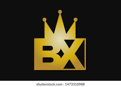 bx logo with gold crown