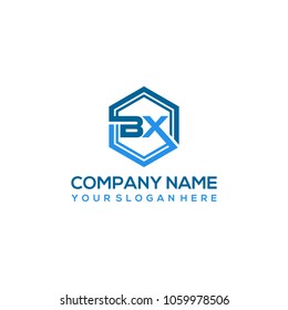 BX logo letter initial, Abstract polygonal Background Logo,