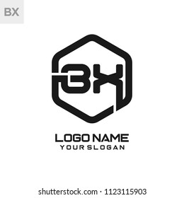 BX logo letter initial, Abstract polygonal Background Logo,