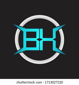 Monograma de logotipo BX con plantilla de diseño de forma circular y de cuatro ejes