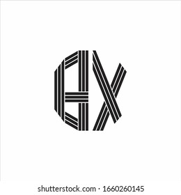 BX Logo monogram outline style linked isolated on white background