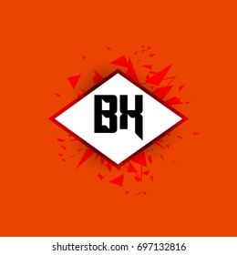 BX Logo in white rhombus on orange background