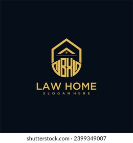 BX monogram initial logo for lawhome with shape home design