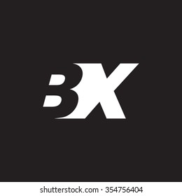 BX negative space letter logo black background