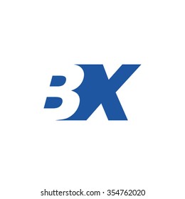 BX negative space letter logo blue