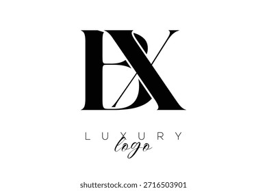 BX Serif Letter Monogram Typography Logo for Elegant Premium Branding Identity