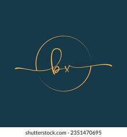 BX Signature initial logo template vector ,Signature Logotype
