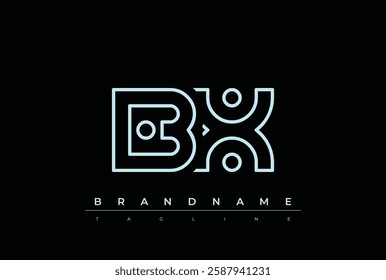 BX Technology Letter Logo Template. This tech letter logo is a graphic mark that uses letters to represent a technology company.